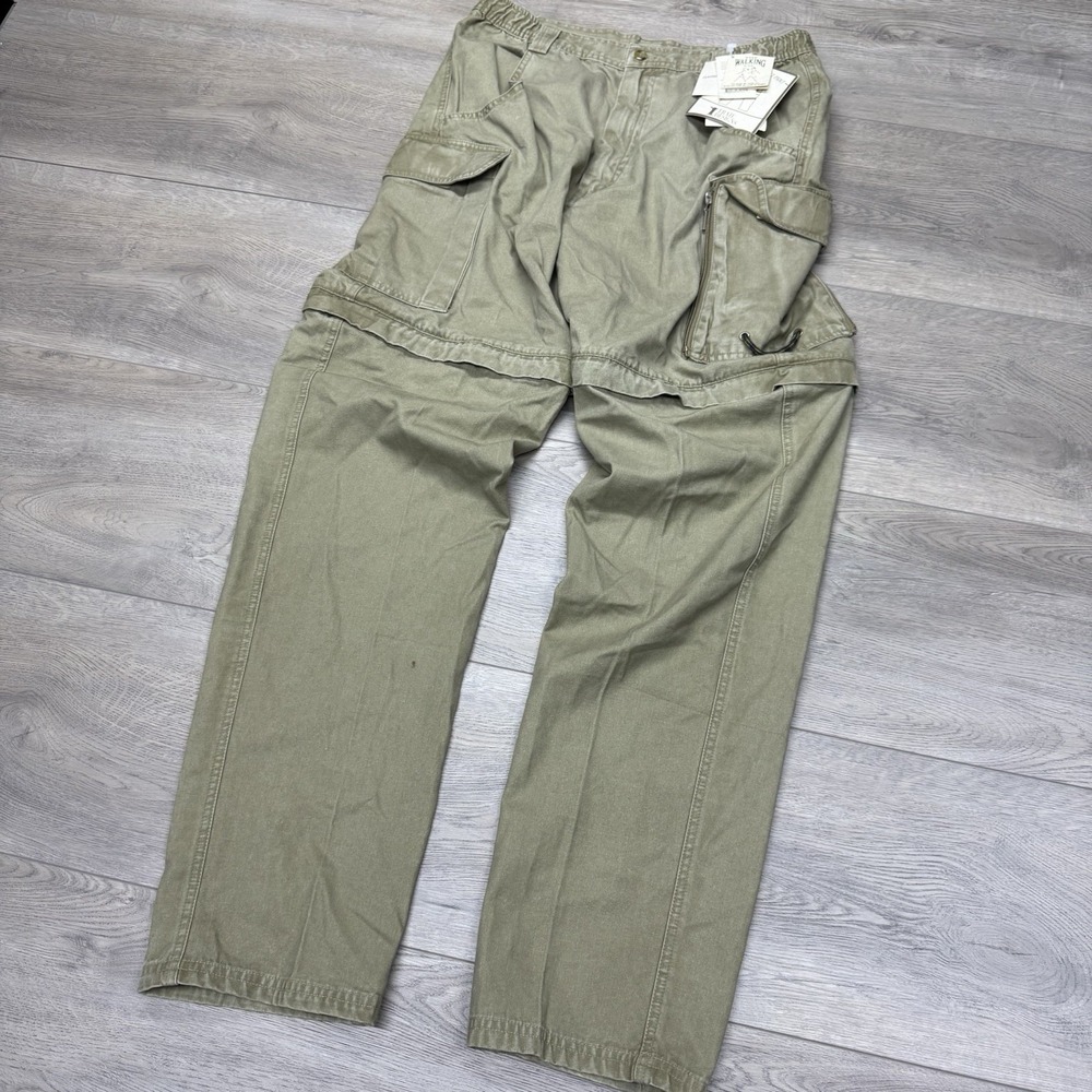 VTG Trail Designs The Walking Co Convertible Pants Sz 34x34 Khaki Utility Hike